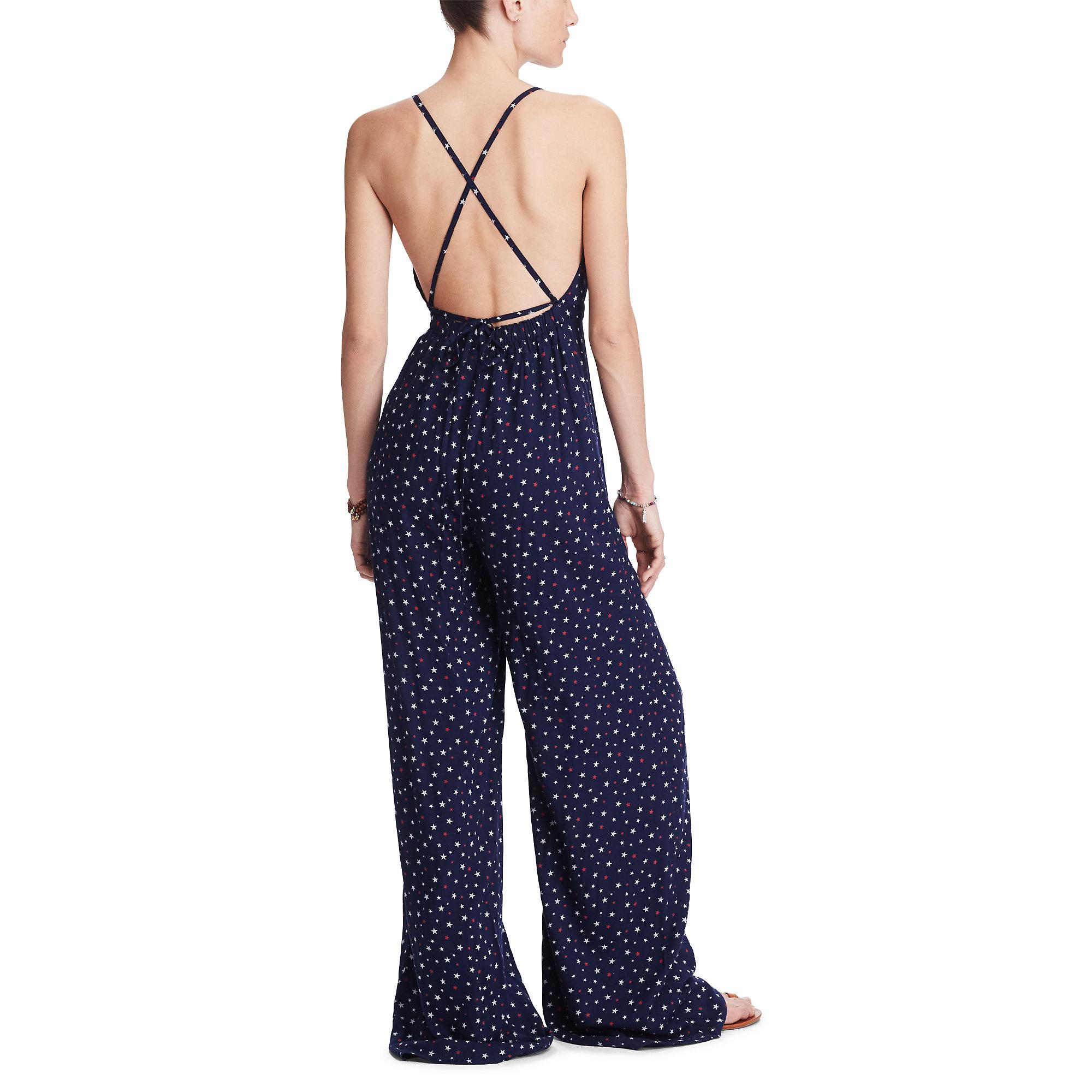 Lyst - Denim & Supply Ralph Lauren Star-print Open-back Jumpsuit in Blue Be inspired